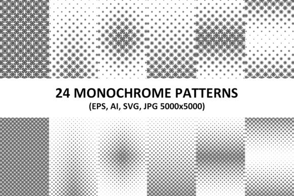 24 Geometric Monochrome Floral Patterns: Practical Design Solutions for Modern Creators