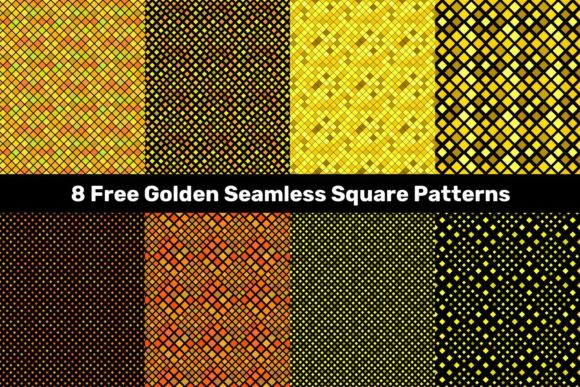 8 Free Golden Seamless Square Patterns