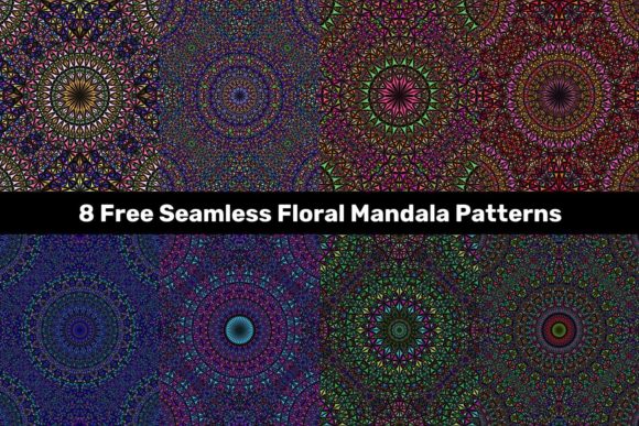8 Free Seamless Floral Mandala Patterns