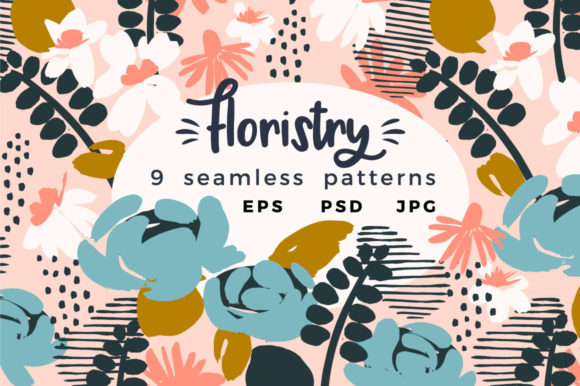 9 Floral Abstract Seamless Patterns: Creative Fuel for Designers, Crafters, and Small Business Owners