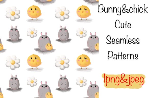 Cute Bunny Chick Seamless Patterns: Playful Design Magic for Every Creative Project
