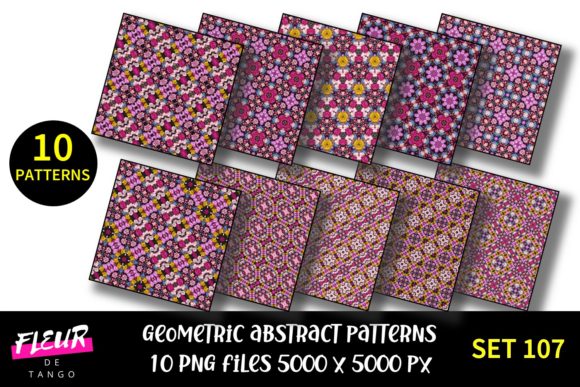 Geometric Patterns Digital Paper Set 107: A Creative Resource for Designers, Educators & DIY Enthusiasts