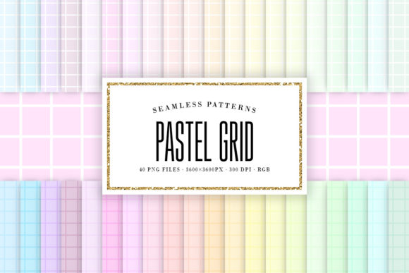 Pastel Grid Seamless Patterns