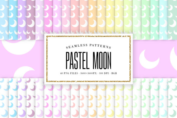 Pastel Moon Seamless Patterns