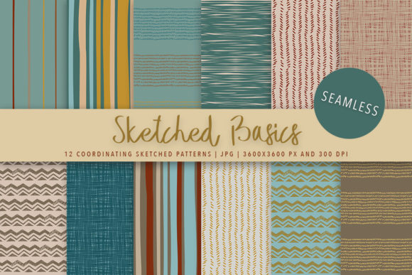 Sketched Basics Aqua Seamless Patterns: Effortless Texture for Digital and Print Design