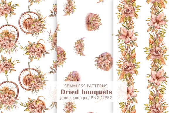 Watercolor Floral Seamless Patterns