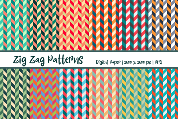 Zig Zag Patterns Digital Paper